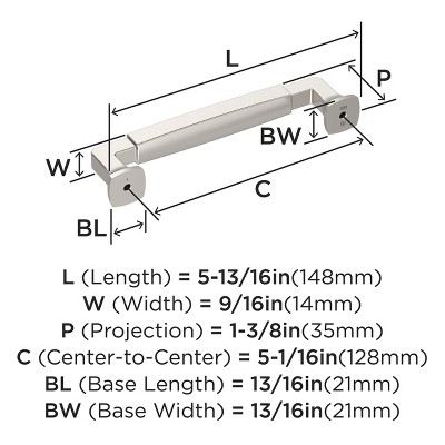 Polished Nickel 5-1/16" Cabinet Drawer Pull with Mounting Hardware