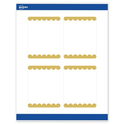 Avery Printable Rectangle Labels, Gold Edge Dots, 4" x 3-1/3", Matte White Rectangle Labels, Permanent, Laser/Inkjet, 40ct, Great for Product Labels