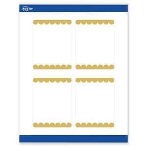Avery Printable Rectangle Labels, Gold Edge Dots, 4" x 3-1/3", Matte White Rectangle Labels, Permanent, Laser/Inkjet, 40ct, Great for Product Labels - 1 of 4