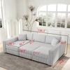 106.3" Convertible Sectional Sofa with Hydraulic Lift Storage Ottoman, Rabbit Plush - 3 of 4