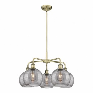 Athens Deco Swirl - 5 Light Stem Hung Chandelier In Industrial Style-15.38 Inches Tall and 26 Inches Wide - 1 of 1