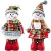 13" H Christmas Snowman Family with Red Knitted Scarf and Hat Christmas Decor, Christmas Family Snowman Figurines Ornaments Tabletop Decorations - 4 of 4