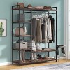 Tribesigns Freestanding Closet Organizer, Heavy Duty Clothes Closet, Portable Garment Rack with 6 Shelves and Hanging rod - 2 of 4