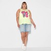 Pride Adult Rainbow Graffiti Graphic Tank Top - White/Jade - 3 of 3