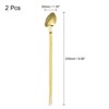 Unique Bargains Stainless Steel Reusable Dual Purpose Fruit Cocktail Mixing Spoon 2 Pcs - 2 of 4