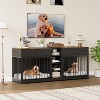 Homhougo 82" Large Dog Crate Furniture for 2 Dogs, TV Stand with 4 Drawers & Shelves, Indoor Dog Kennel - 4 of 4