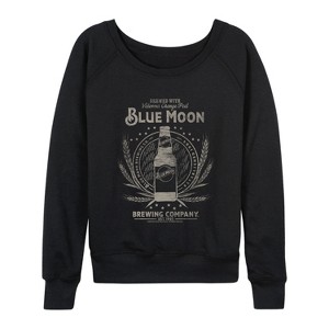 Women's - Blue Moon - Artfully Crafted Lightweight French Terry Wide Neck Long Sleeve Graphic Shirt - 1 of 4