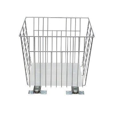Household Essentials Pantry Vegetable and Fruit Bin Nickel: Steel Kitchen Storage Organizer, 12" H x 16" D x 13" W, Gray — фото 4