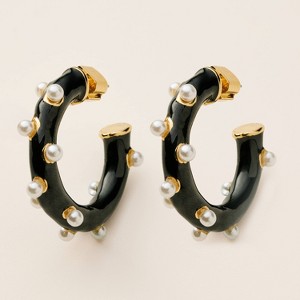 Pearl Polka Dot Hoop Earrings - kate spade new york x Target™ Black - 1 of 4