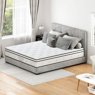 Resenkos Queen Mattress, 10 Inch Hybrid Queen Mattress in a Box, Individual Pocket Spring Bed Mattress, Medium Firm Mattress
