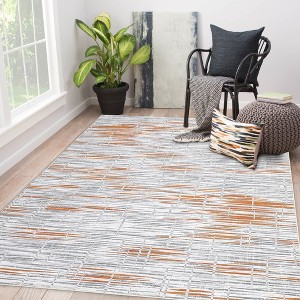 COZONY Low Pile Accent Rug Runner with Modern Abstract Pattern, Washable Non-Slip Carpet Mat for High Traffic Areas - 1 of 4