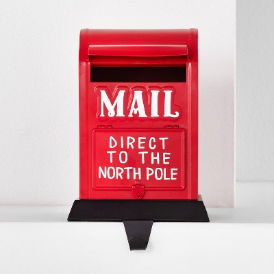 Santa Mail Box Christmas Stocking Holder Red & White - Wondershop™