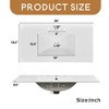 36" Black Bathroom Vanity with Solid Pine Frame, 1 Soft Close Door and 3 Drawers , Modern Storage Cabinet - Leovsnove - 3 of 4