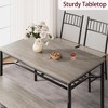 Whizmax Dining Table Set for 4, Kitchen Table and 2 Chairs for 4 with Bench, 4 Piece Dining Table Set for Small Space, Apartment - 4 of 4