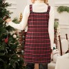 Women's Festive Plaid Pinafore Dress Christmas Party Overall Mini Dress - Cupshe - 4 of 4