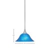 Toltec Lighting Any 1 - Light Pendant in  Brushed Nickel with 10" Blue Italian  Shade - 2 of 2