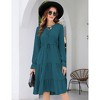 Women's Fall Long Sleeve Dresses Casual Boho Ruffle Neck Tiered A Line Flowy Wedding Guest Midi Dress - 3 of 4