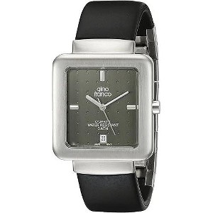Gino Franco Men's Square Stainless Steel Case and Rubber Strap Watch - 1 of 2
