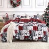 Christmas Duvet Cover, Reversible Printed Comforter Covers Set Holiday Decorative Bedding, Soft Microfiber Red Duvet + 1 Pillow Sham Plaid - 2 of 4