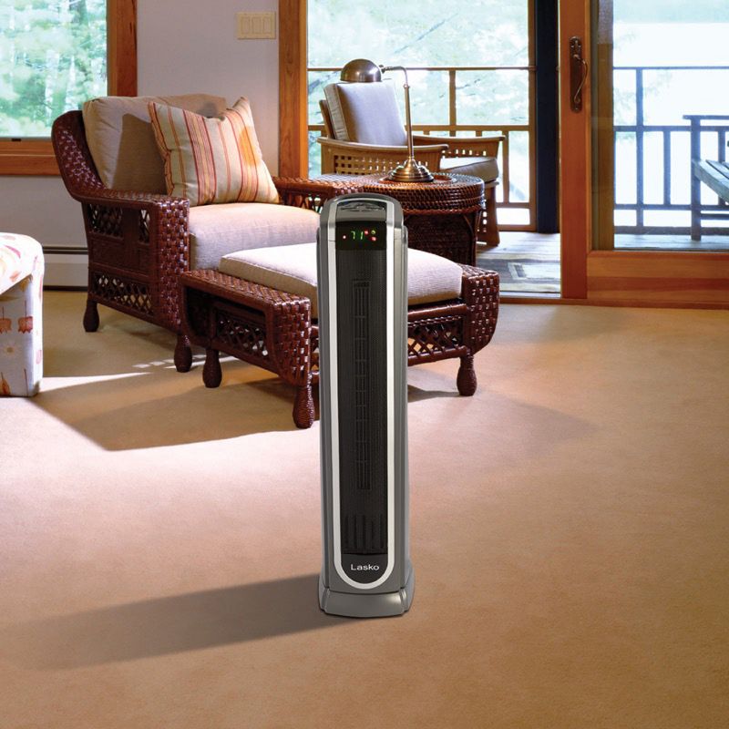 Lasko 5572 Portable Electric 1500 Watt Room Oscillating Ceramic Tower Space Heater with Logic Center Remote, Adjustable Thermostat, and Timer, 5 of 7