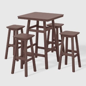 WestinTrends Malibu All Weather Hdpe Outdoor Patio Bar Height Dining Set (5-Piece) - 1 of 4