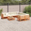 vidaXL Garden Sofa Set Wax brown, cream white - Wax brown with cushion - 3 of 4
