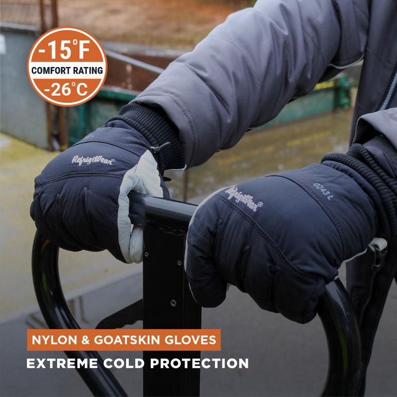 RefrigiWear Nylon and Goatskin Insulated Ergonomic Fit Winter Work Glove, 2 of 7