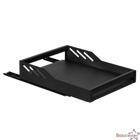 Basicwise Expandable Deep Drawer Organizer Adjustable Pull-Out Cabinet Storage Tray for Kitchen Organization