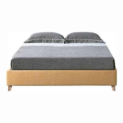 Full Hillema Upholstered Platform Bed Yellow - miBasics