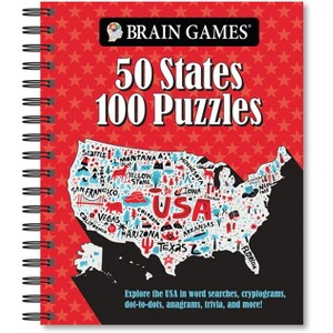 Brain Games - 50 States 100 Puzzles - by  Publications International Ltd & Brain Games (Spiral Bound) - 1 of 1