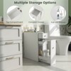 Costway Bathroom Floor Cabinet Toilet Narrow Storage Organizer with Flip Top White - 4 of 4