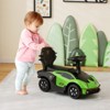 Costway 3-in-1 Licensed Lamborghini Ride on Push Car Stroller Sliding Car w/ Sound White\Green\Pink - 4 of 4