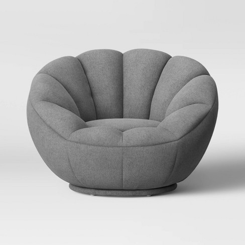 Low Profile Swivel Tulip Chair Gray Room Essentials