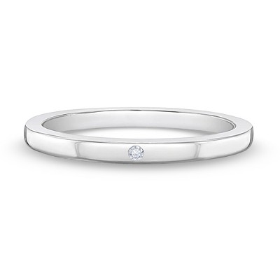 Girl's Thin CZ Band Sterling Silver Ring - In Season Jewelry