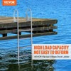 Cesicia Silver Aluminum Alloy Pontoon Boat Flip-Up 5-Step Ladder with 2 in Wide Step and Nonslip Rubber Mat - 4 of 4