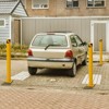 2 Packs Safety Bollard Post, Steel Bollards Parking Barrier Yellow Powder Coated - 3 of 4