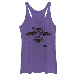 Women's Nintendo Legend of Zelda Link's Awakening Owl Hieroglyphic Racerback Tank Top - 1 of 3