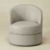 KINWELL 29"W Top-Grain Genuine Leather Upholstery Swivel Barrel Chair - 2 of 4