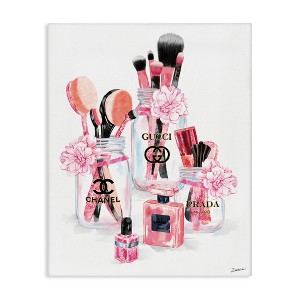 Stupell Industries Glam Fashion Cosmetic Accessories in Jars Canvas Wall Art - 1 of 4