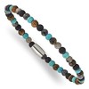 Chisel Stainless Steel Polished 5mm Spectrolite, Agate, Tiger's Eye and Howlite Beaded Stretch Bracelet - 2 of 3
