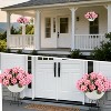 Coucheta Artificial Hanging Geraniums 2-Pack, UV Resistant Outdoor Flowers with White Baskets, Fake Plants for Porch Patio Garden Decor - 4 of 4