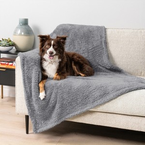 PetAmi Fluffy Waterproof Dog Blanket For Pet Cat Puppy, Soft Faux Shearling Throw Couch Cover, Plush Washable Reversible - 1 of 4