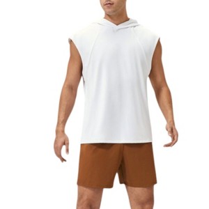 Anna-Kaci Active Men's Sleeveless Workout Hoodie with Lightweight Athletic Fit and Crossover Hood Detail - 1 of 4
