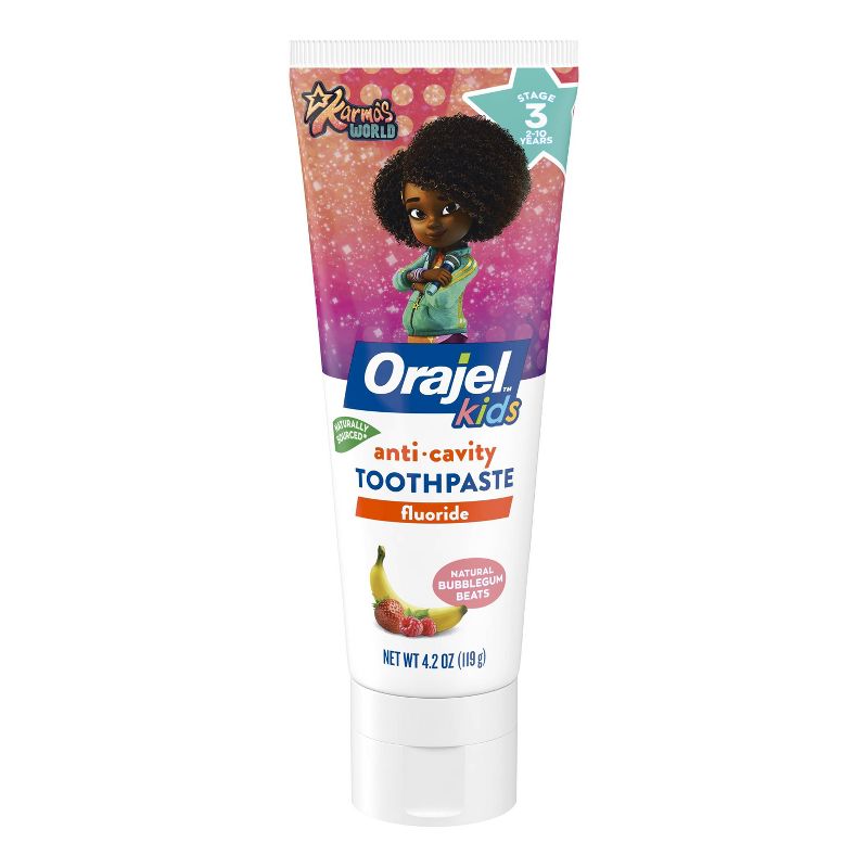 Orajel Kids Karma&#39;s World Fluoride Toothpaste - Fruity Bubble - 4.2oz, 1 of 8