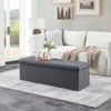FONTOI Foldable Storage Ottomans, Ottoman Foot Rest, Storage Chest for Living Room Bedroom Entryway, Gray, 15"*15"*47.3" - 2 of 4
