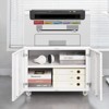 Fontoi Decorative Storage Cabinets, Mobile Storage Cabinet with 2 Doors, Copier Cabinet with Wheels for Home Office, White, 23.62"*17.72"*23.62" - 3 of 4