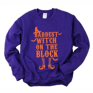 Simply Sage Market Women's Graphic Sweatshirt Baddest Witch On The Block - 1 of 4