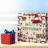 Bows And Sparkles Large Square Foil Print 'Happy Birthday' Vehicles Gift Bag with Tag White - 2 of 3