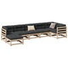 vidaXL Garden Sofa Set Natural Wood Solid Pine Wood Large Modular - Natural Pine With Cushions - 2 of 4