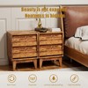 Nightstand Set Of 2, Vintage-style Wood Bedside Table, Bevel Design End Table With 2 Hidden Pull Design Storage Drawers, Mid Century End Table - 3 of 4